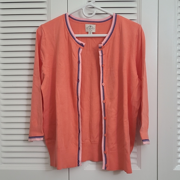 St John's Bay button front Cardigan XL Peach NWT - Picture 1 of 6